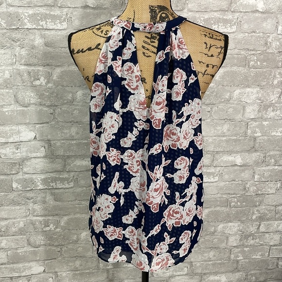 Greylin Halter Chiffon Floral Top - Picture 6 of 8